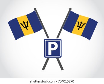 Barbados Emblem Road Sign