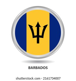 Barbados  flag badge icon, button, vector series