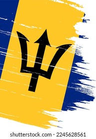 Barbados  flag with brush paint textured isolated  on png or transparent background,Symbol Barbados,template for banner,advertising ,promote, design,vector,top  win sport country