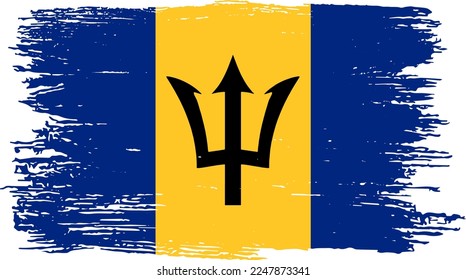 Barbados  flag with brush paint textured isolated  on png or transparent background,Symbol Barbados,template for banner,advertising ,promote, design,vector,top  win sport country