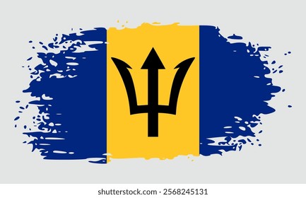 barbados flag brush stroke. banner vector illustration. Vector illustration