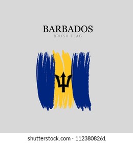 Barbados Flag Brush Stroke - Vector watercolor painting
