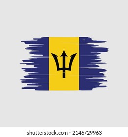 Barbados Flag Brush Strokes. National Flag