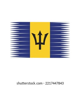 Barbados Flag Brush Strokes Painted