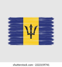 Pincel de bandera de Barbados golpea con pintura