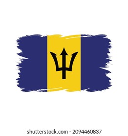 Bandera de Barbados con estilo de pincel