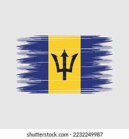 Ilustración del vector del pincel de bandera de Barbados