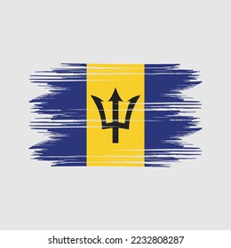 Barbados Flag Brush Vector Illustration