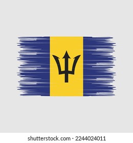 Barbados Flag Brush Vector Illustration