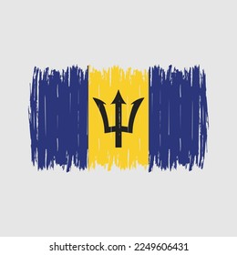 Ilustración del vector del pincel de bandera de Barbados