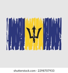 Barbados Flag Brush Vector Illustration