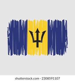 Barbados Flag Brush Vector Illustration