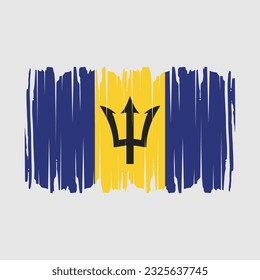 Barbados Flag Brush Vector Illustration