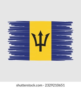 Barbados Flag Brush Vector Illustration