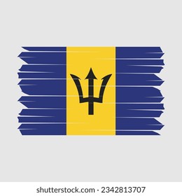 Barbados Flag Brush Vector Illustration
