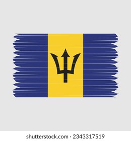 Barbados Flag Brush Vector Illustration