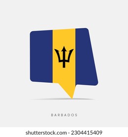 Icono de chat de la burbuja de bandera de Barbados