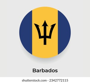 Barbados-Flaggenblase rund um die Form Symbol Vektorgrafik