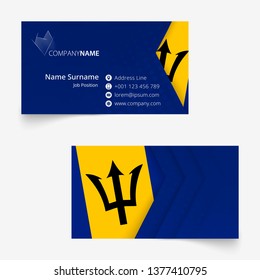 Barbados Flag Business Card, standard size (90x50 mm) business card template with bleed under the clipping mask.