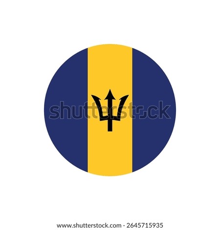 Barbados Flag Button, Round Barbados flag icon, Barbados flag badge Vector