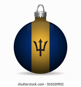 barbados flag christmas ball vector