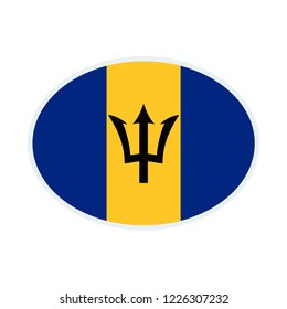 Barbados flag. Barbados ellipse flag.
