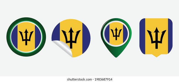 Bandera de Barbados. ilustración vectorial de símbolo de icono plano
