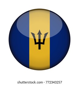 Barbados Flag Glossy Round Button Icon Stock Vector (Royalty Free ...