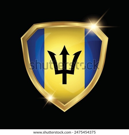 Barbados Flag Golden Shield Logo