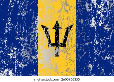 Barbados flag with grunge effect.