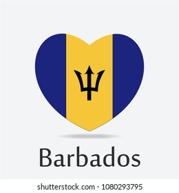 Barbados Flag in Heart Shape