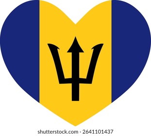 Barbados flag heart shaped icon illustrator country flags  symbol nation  