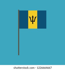 Barbados flag icon in flat design. Independence day or National day holiday concept.