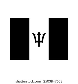 Barbados-Fahne, Symbol auf Hintergrund