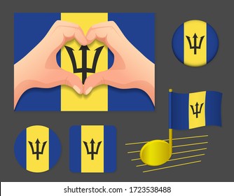 Barbados flag icon. National flag of Barbados vector illustration.