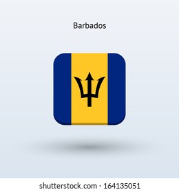 Barbados flag icon. Vector illustration.