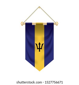 The Barbados flag isolated on the white background.