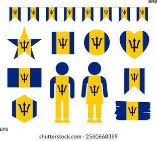 Barbados flag logo. Isolated Barbados flag on white background