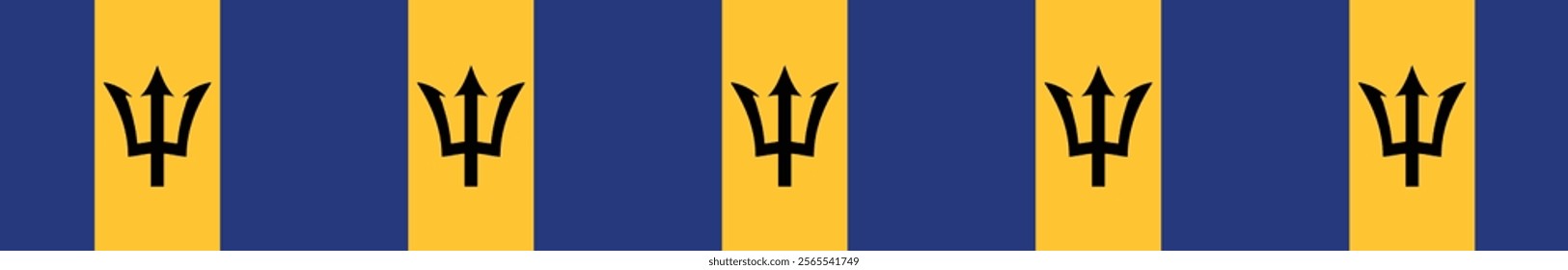 Barbados flag long banner digital vector illustration