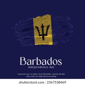 Barbados Flag Made of Glitter Sparkle Brush Paint Vector, Celebrating Barbados Independence Day.