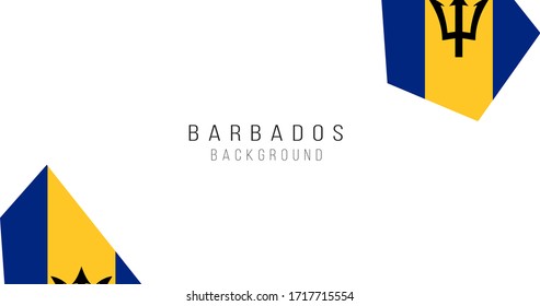 Barbados flag map background. The flag of the country in the form of borders. Stock vector illustration isolated on white background.