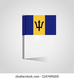 Barbados Flag Map Pin