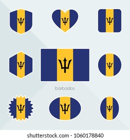 Barbados flag. National flag of Barbados. Barbados vector flag button. Barbados independence day.