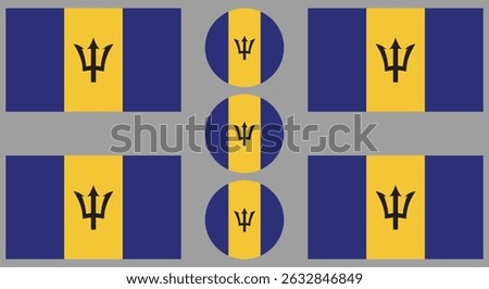 Barbados Flag. National Barbados flag. Flag of Barbados. Flag of Barbados Vector graphics