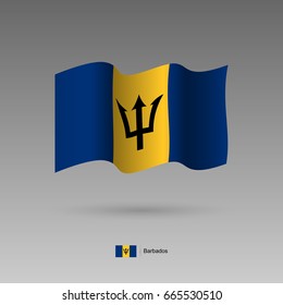 Barbados flag. Official colors and proportion correctly. High detailed vector illustration. 3d and isometry. EPS10