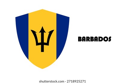 Bandera de Barbados en forma de escudo (insignia)