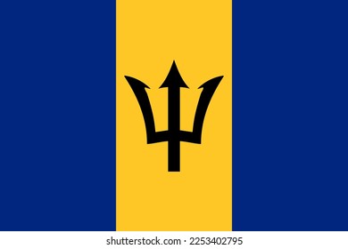 Bandera de Barbados simple ilustración del día de la independencia o elección