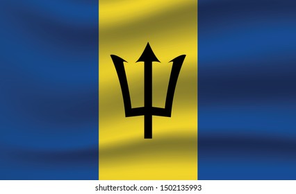 Barbados flag. Simple vector. National flag of Barbados 