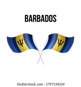 Barbados flag state symbol isolated on background national banner. Greeting card National Independence Day of the Republic of Barbados. Illustration banner with realistic state flag.
