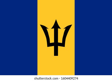 Barbados flag, flag symbol of state, patriotism, independence.